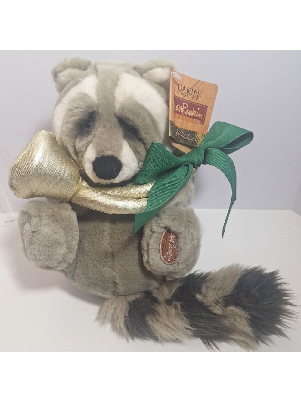 Sammy Raccoon Holiday Dakin Plush Lou Rankin Friends Christmas French Horn